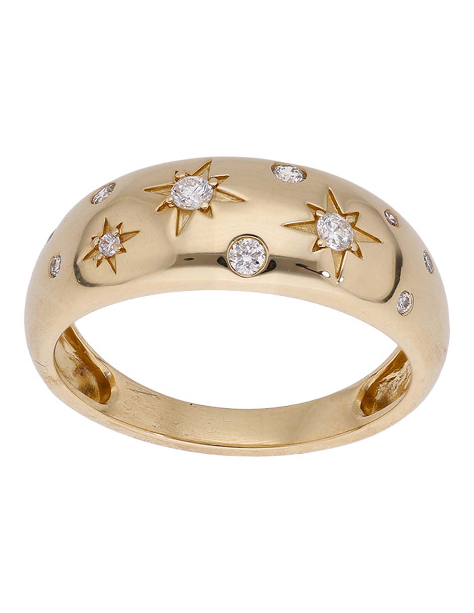 Anillo Jayda 14 k de oro diamante pavé