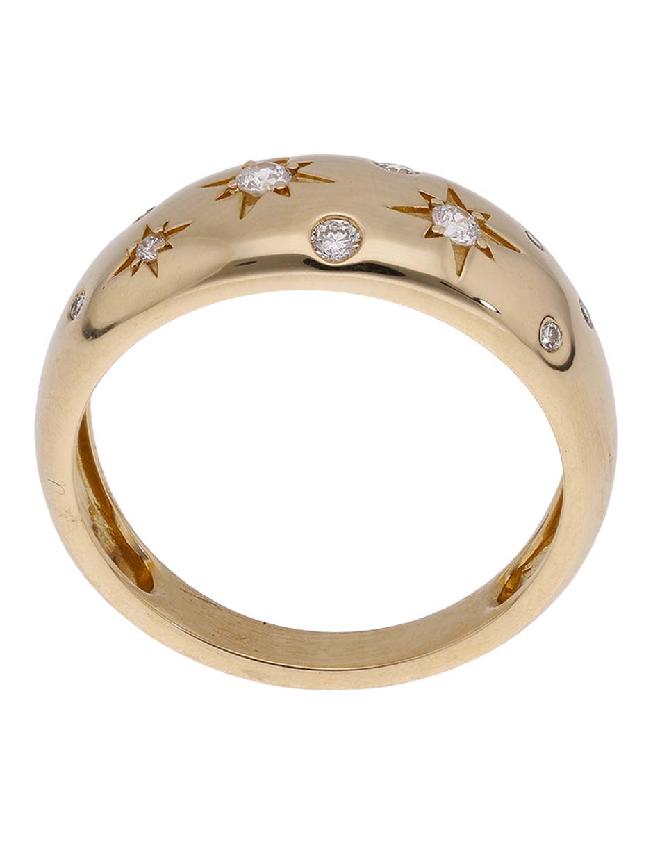 Anillo Jayda 14 k de oro diamante pavé