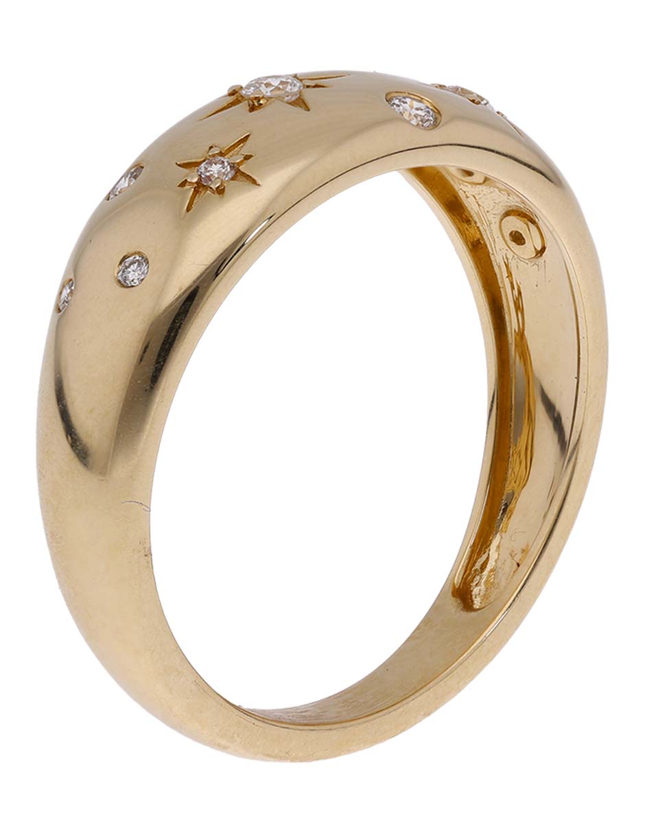 Anillo Jayda 14 k de oro diamante pavé