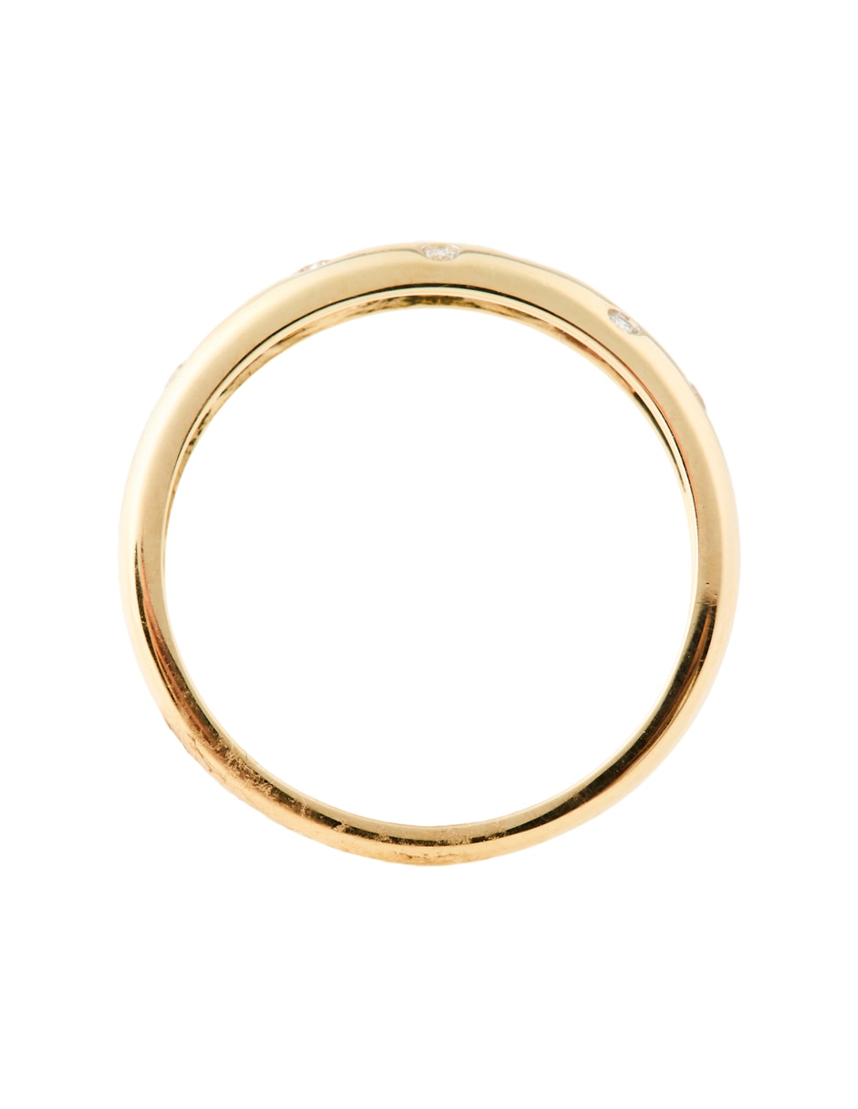 Anillo redondo 14 k de oro diamante pulido 4