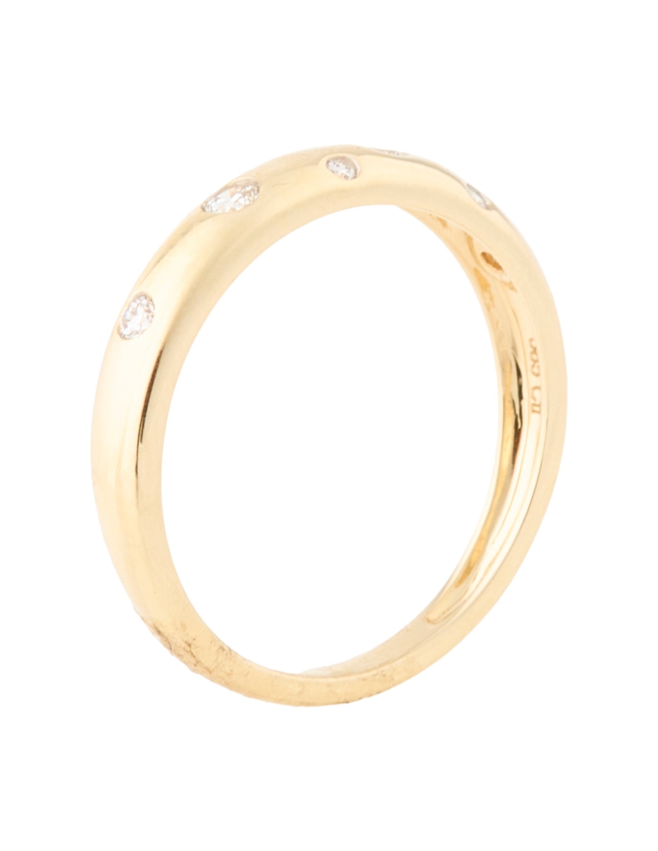 Anillo redondo 14 k de oro diamante pulido 3