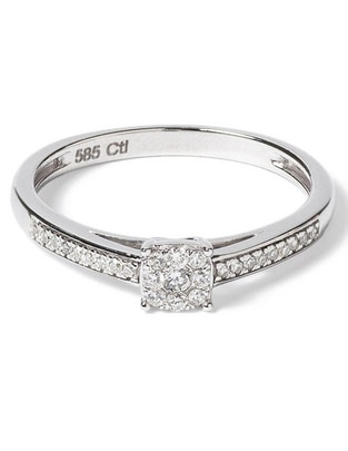 Anillo con gema Jayda 14 k de oro diamante pulido