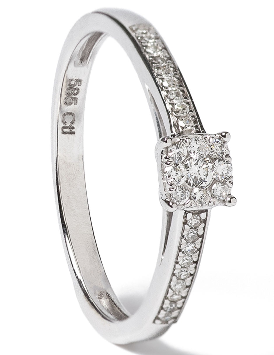 Anillo con gema Jayda 14 k de oro diamante pulido