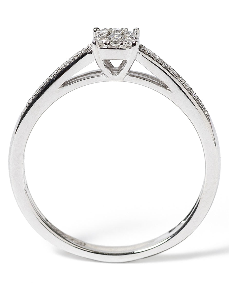 Anillo con gema Jayda 14 k de oro diamante pulido