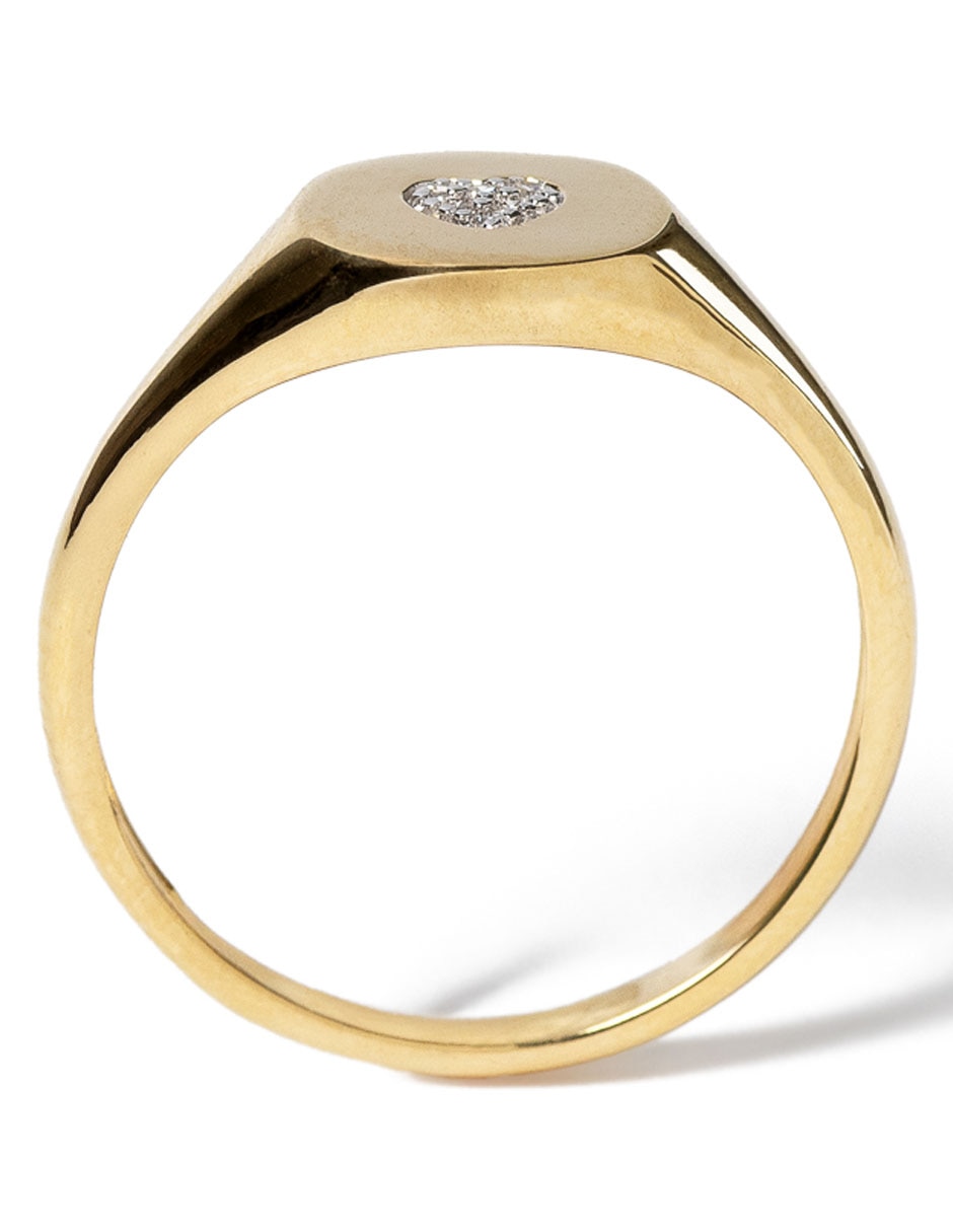 Anillo de corazón 14 k de oro diamante pulido 3