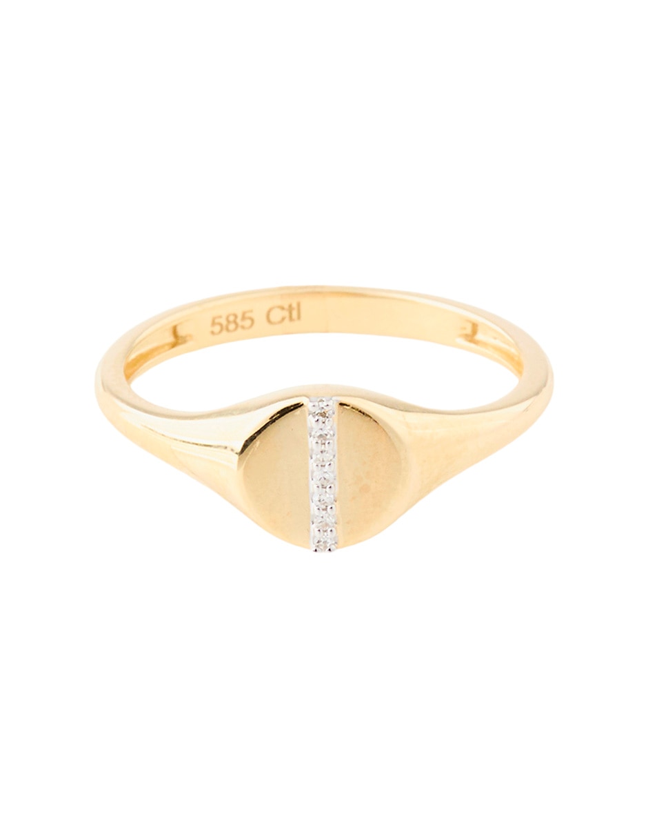 Anillo redondo 14 k de oro diamante pavé Anillo redondo 14 k de oro diamante pavé