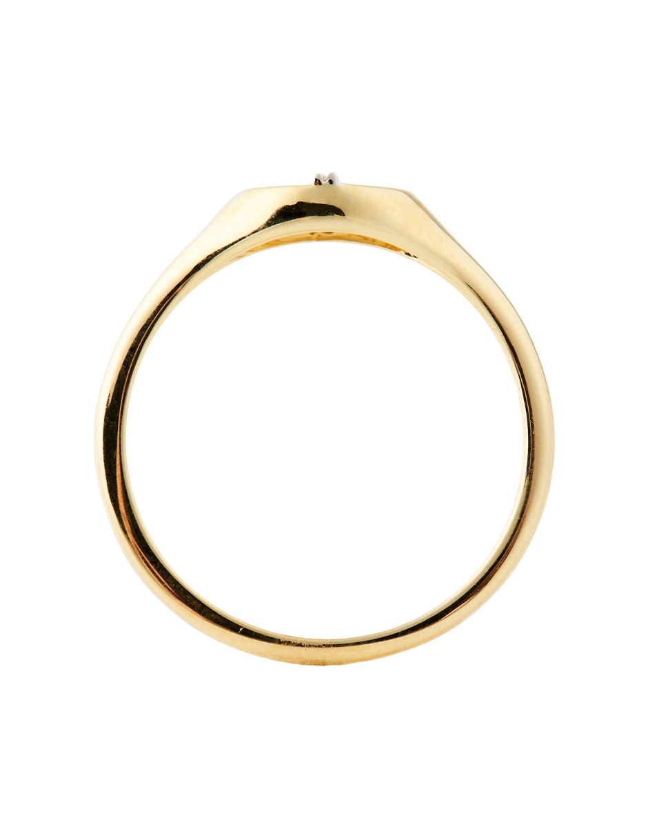 Anillo redondo 14 k de oro diamante pavé 5