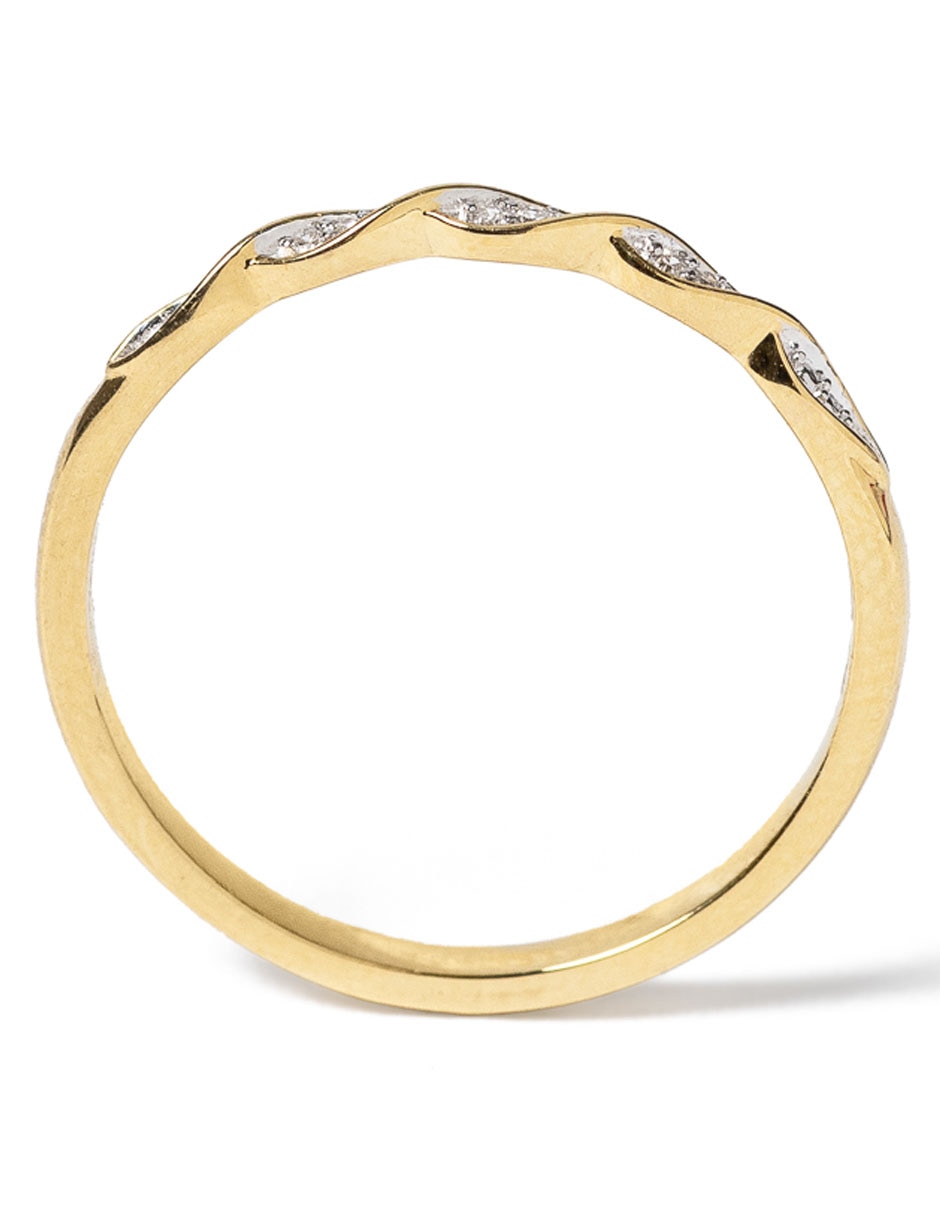 Anillo Jayda 14 k de oro diamante pavé