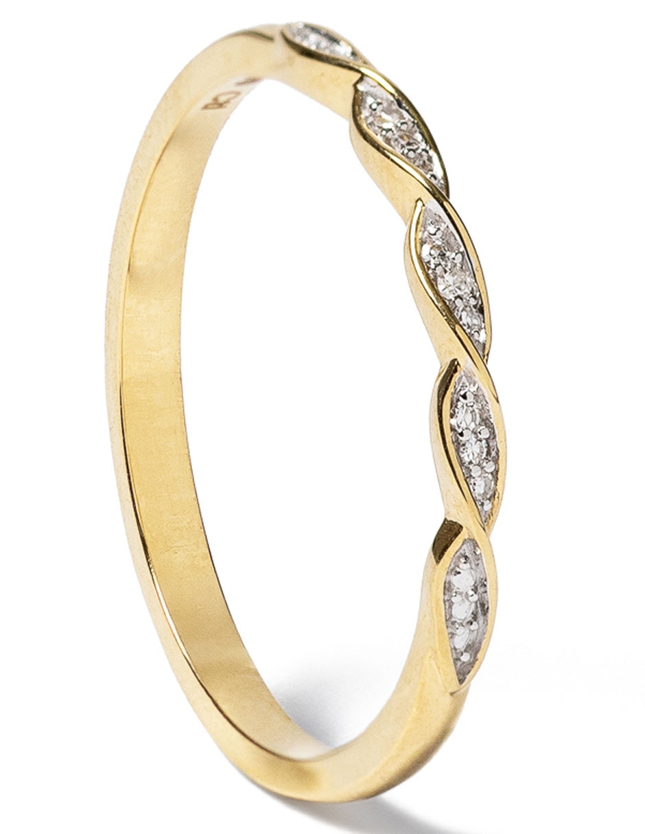 Anillo Jayda 14 k de oro diamante pavé