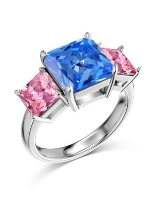Anillo de compromiso de plata P 925 Celeste