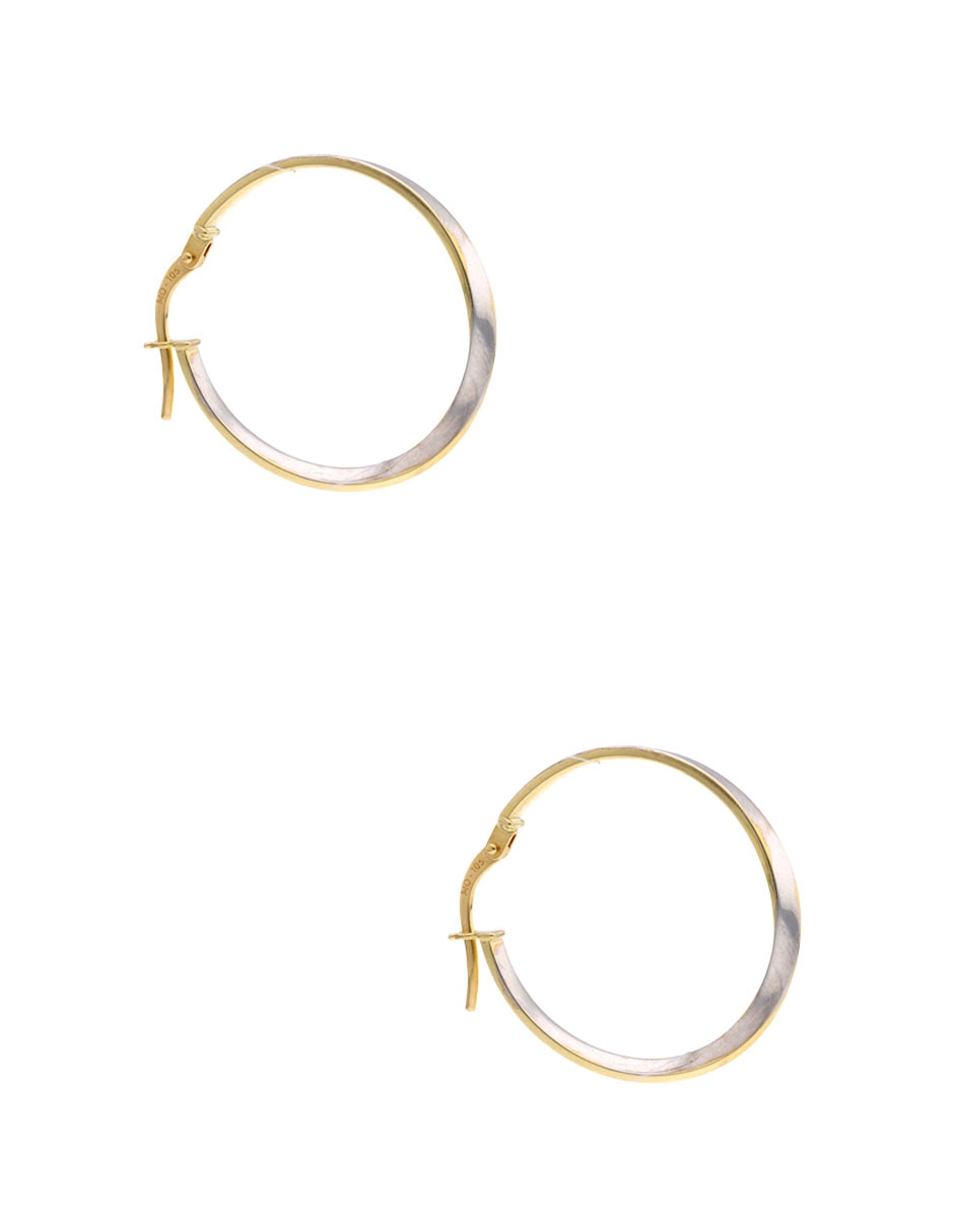 Aros Del Pia de oro 14 K con acabado brillante
