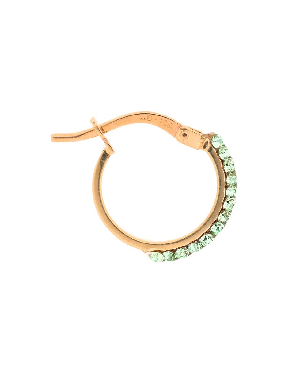 Aretes Del Pia de oro amarillo 14 K con acabado pavé cristal