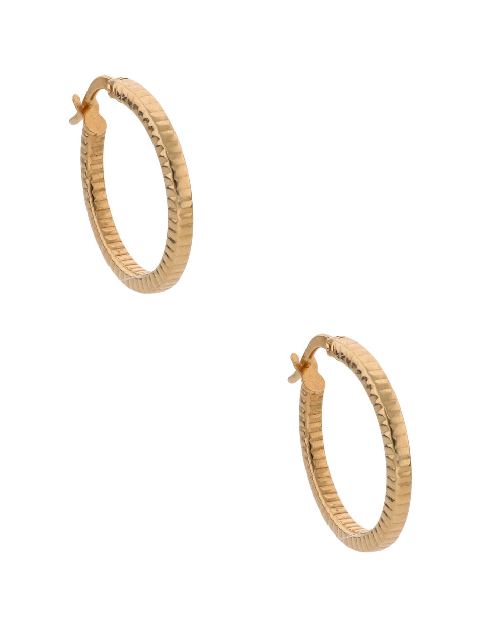 Arracadas Lusso de oro 14 K con acabado brillante
