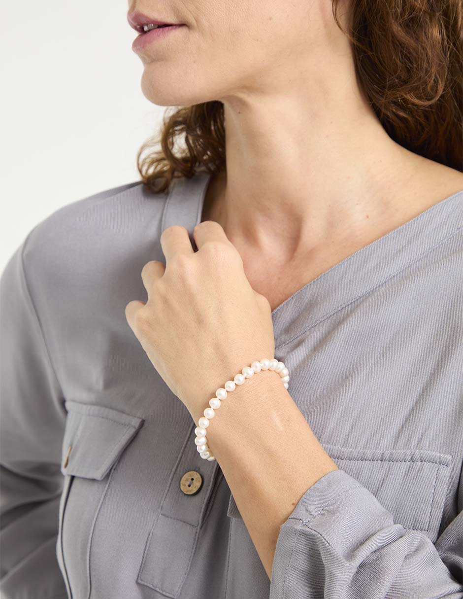 Pulsera de oro con perla 14 k Pulsera de oro con perla 14 k