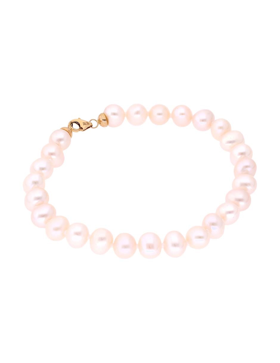 Pulsera Lusso de oro con perla 14 k