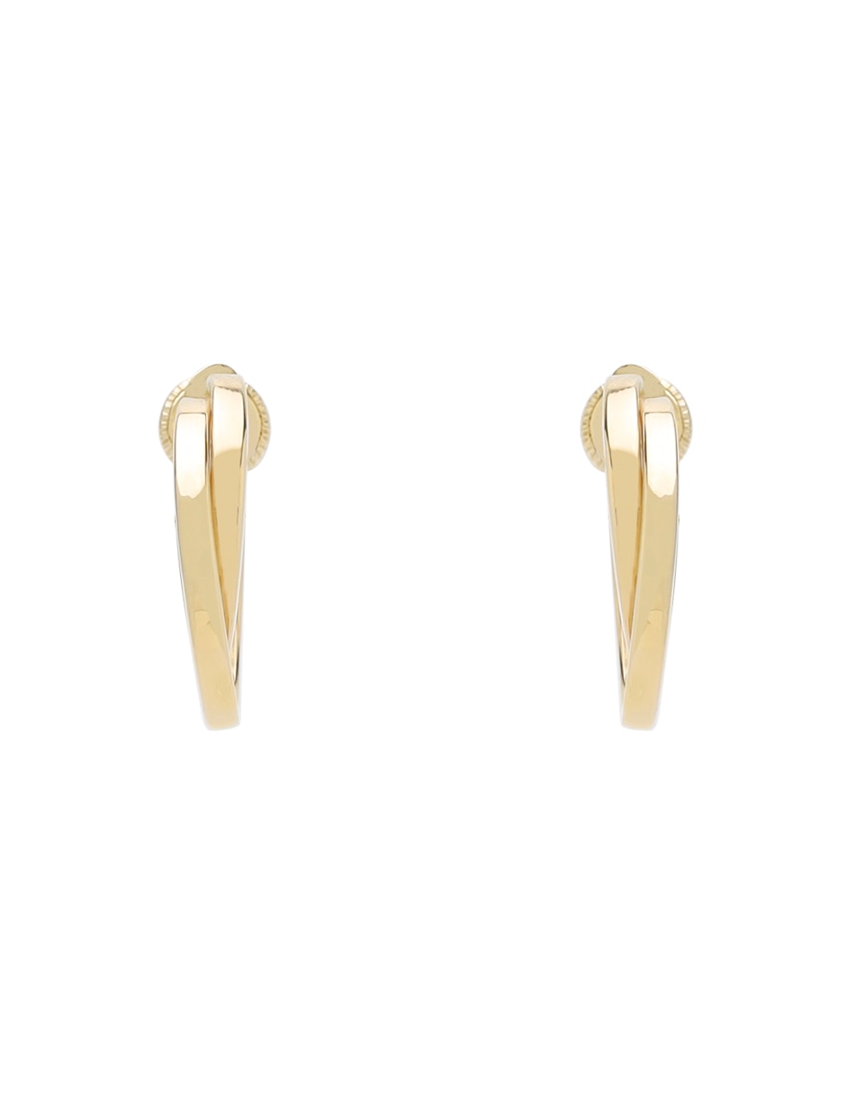 Arracadas de cruz de oro 14 K con acabado liso 2