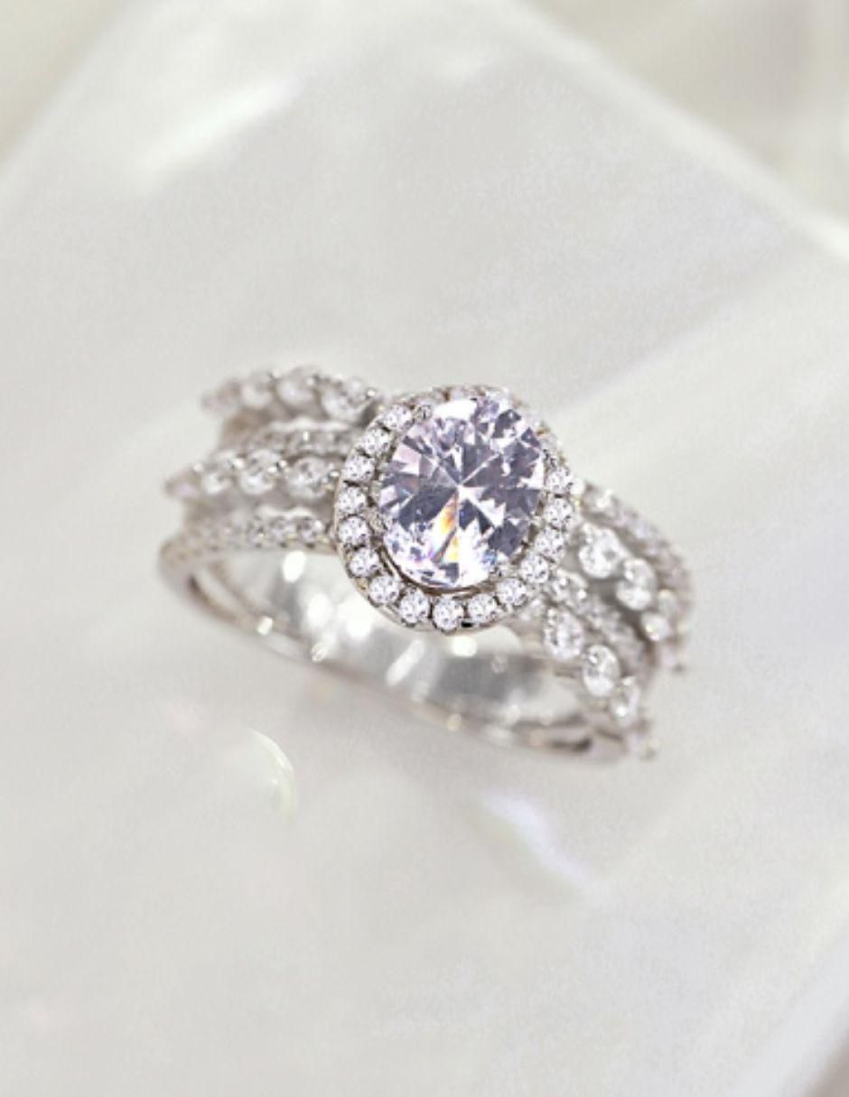 Anillo de compromiso de plata P 925 Majestic 2