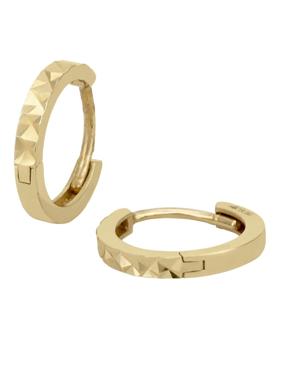 Aretes redondos de oro 14 K