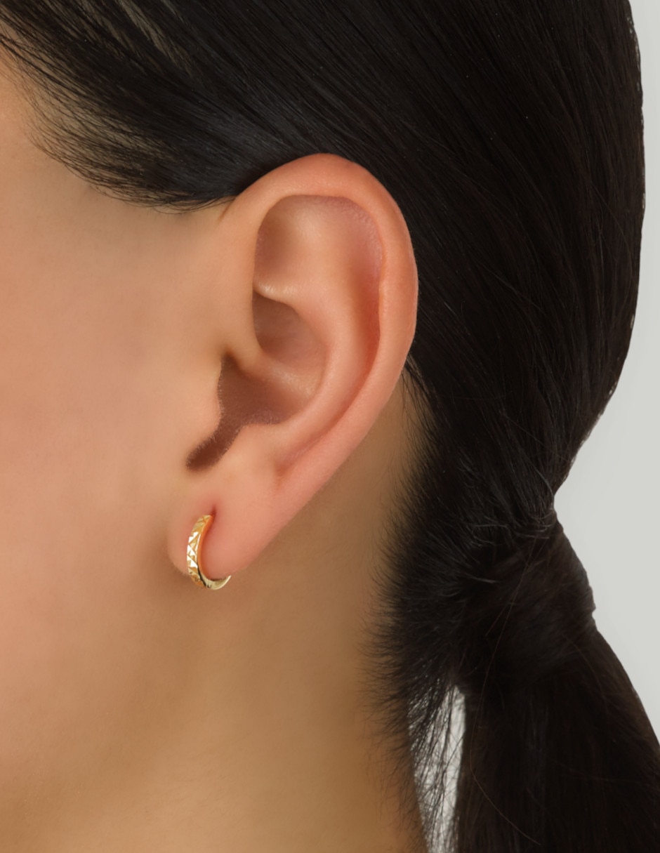 Aretes redondos de oro 14 K 2