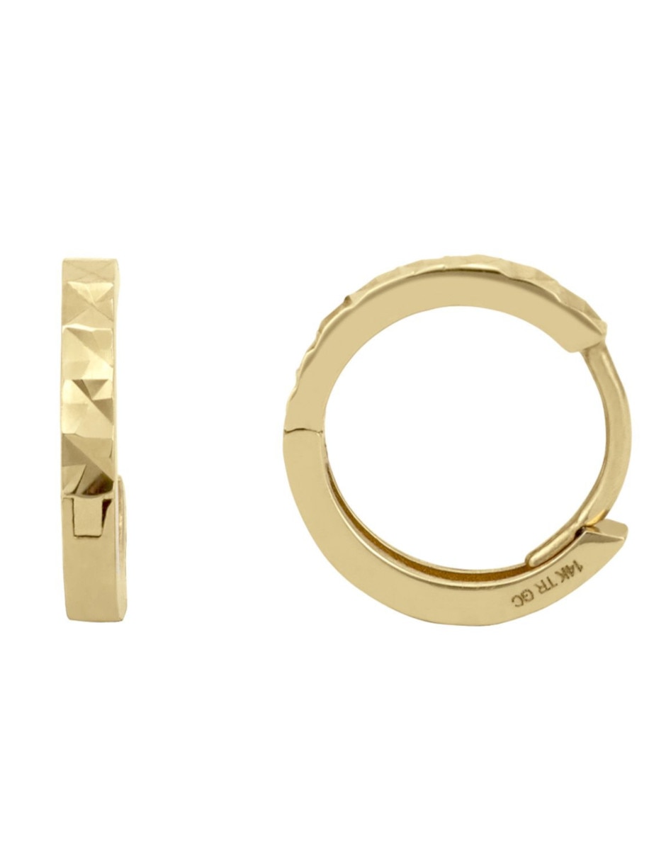 Aretes redondos de oro 14 K 3