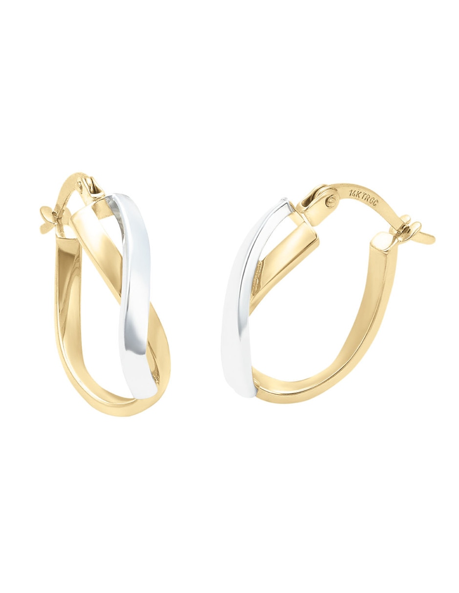 Arracadas de oro 14 K con acabado brillante 2