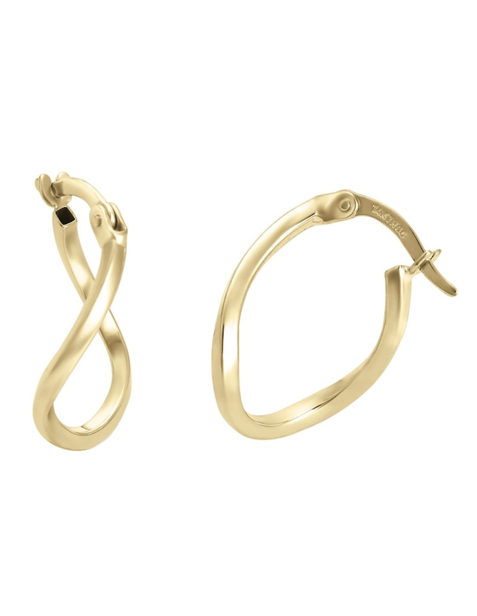 Arracadas de oro 14 K con acabado brillante 2