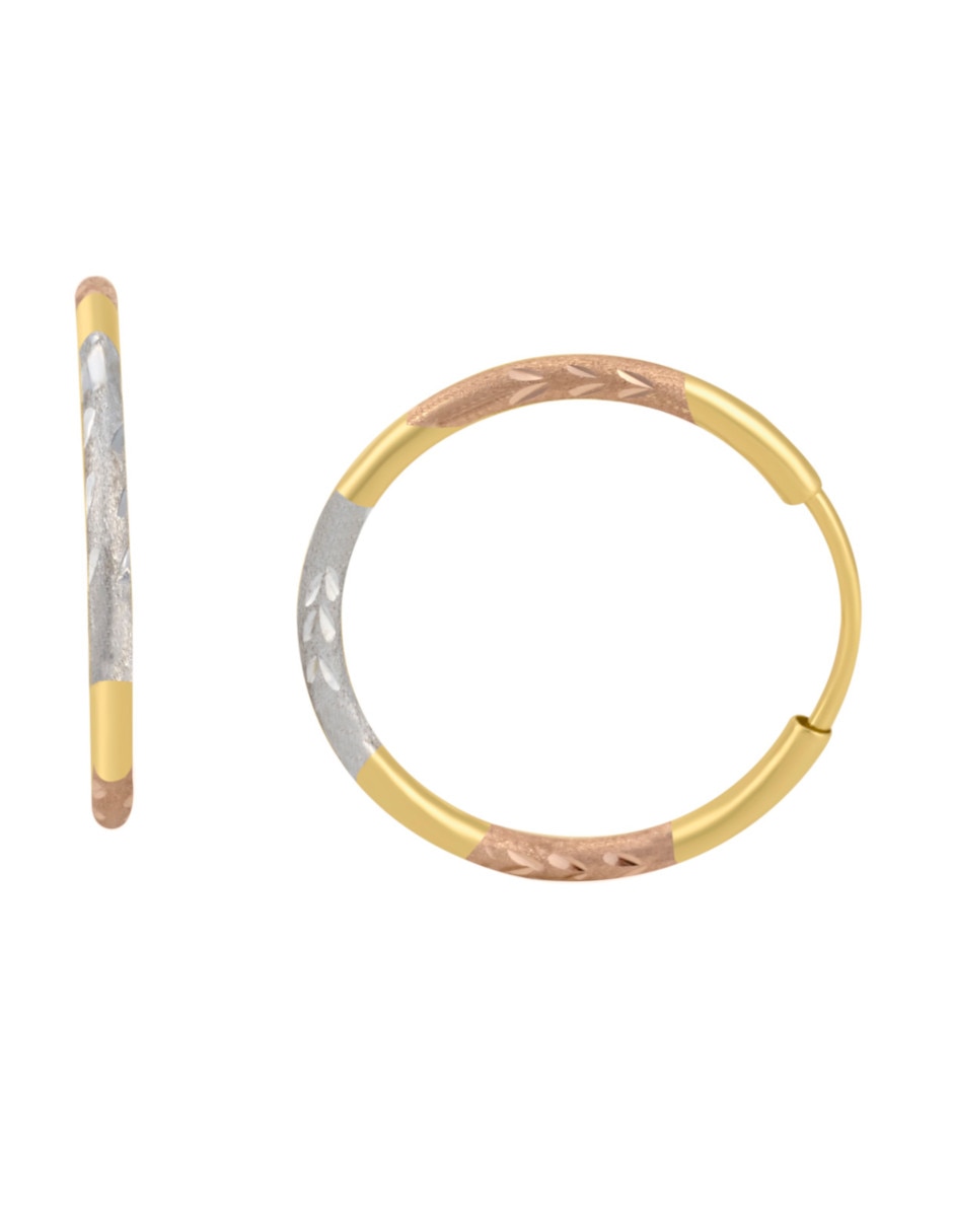 Arracadas de flor de oro florentino 14 K 2