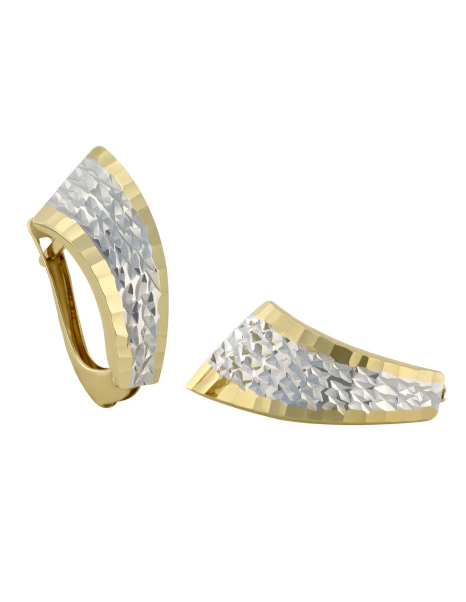 Aretes de oro florentino 14 K con acabado brillante Aretes de oro florentino 14 K con acabado brillante