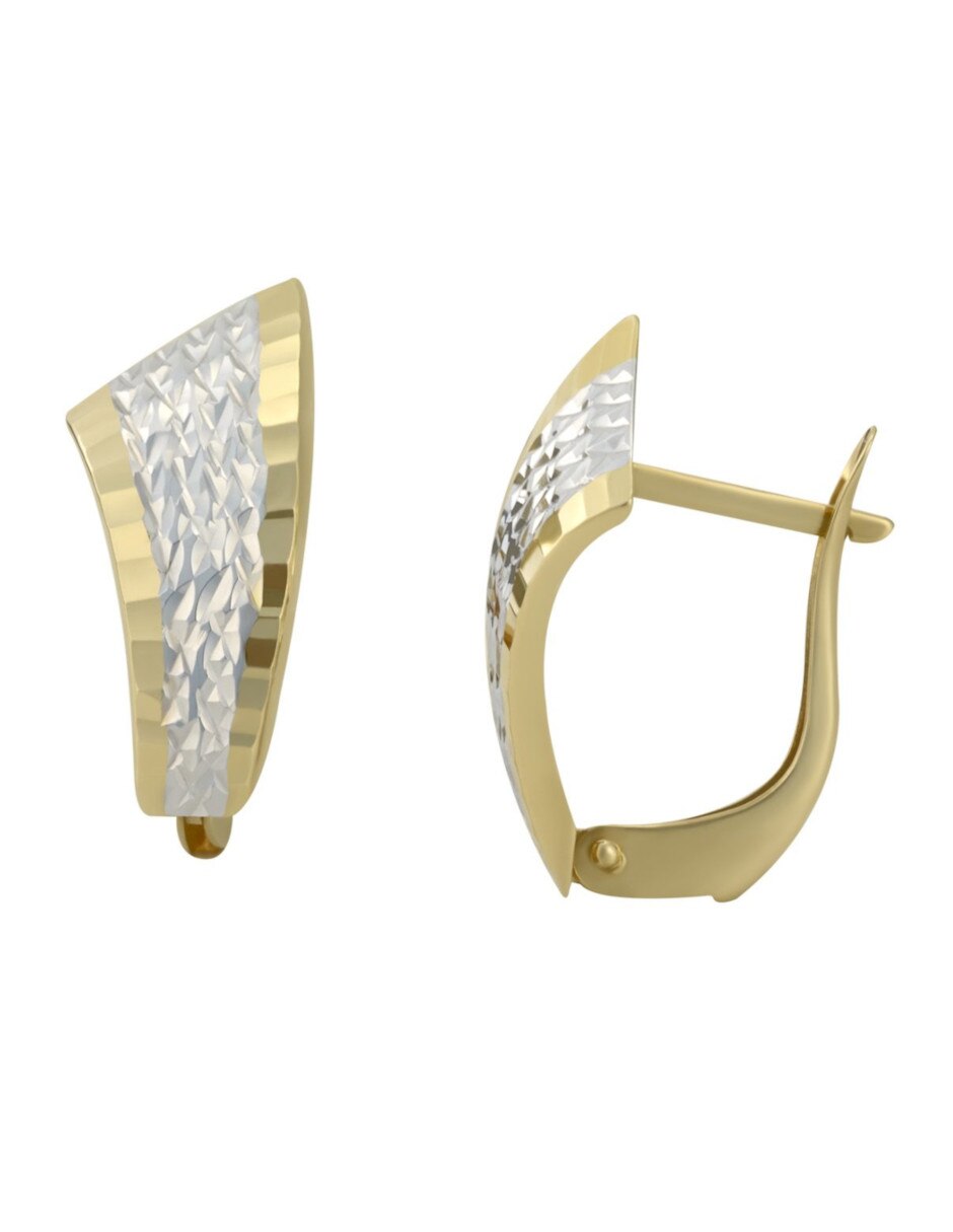 Aretes de oro florentino 14 K con acabado brillante 2