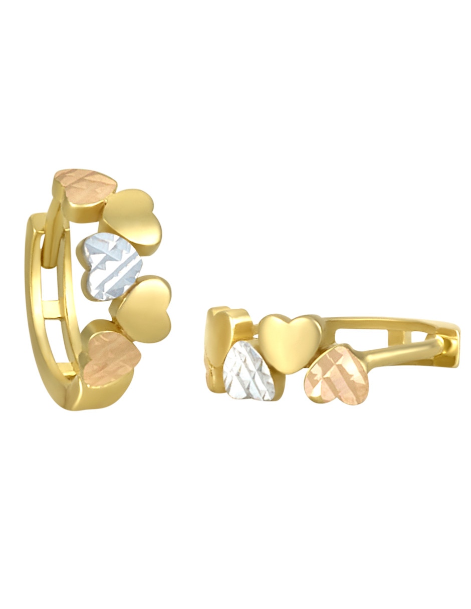 Arracadas de flor de oro florentino 14 K 1