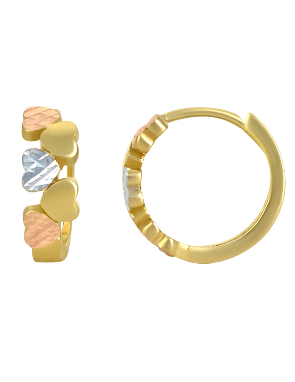 Arracadas de flor de oro florentino 14 K 2