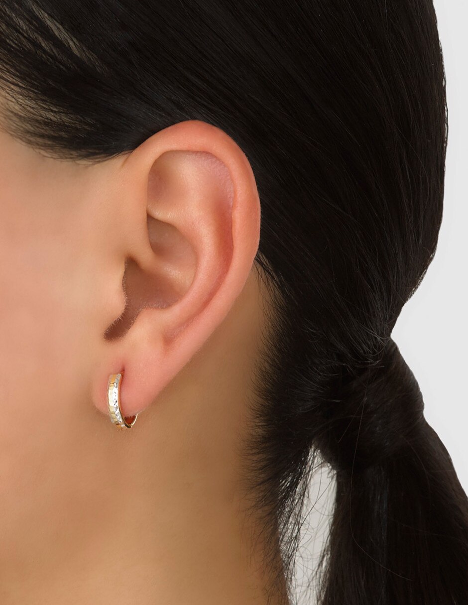 Aretes redondos de oro 14 K 2