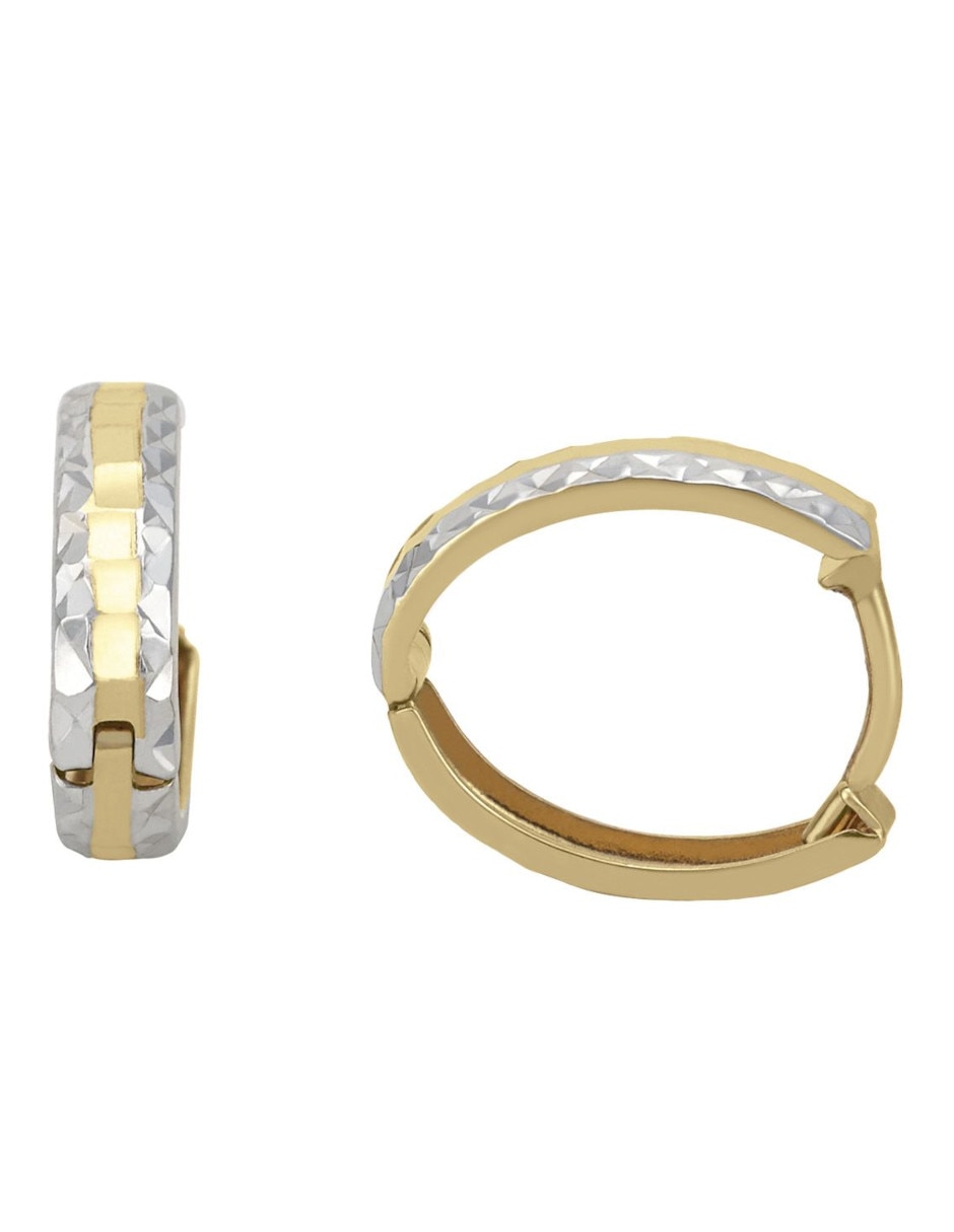 Aretes redondos de oro 14 K 3