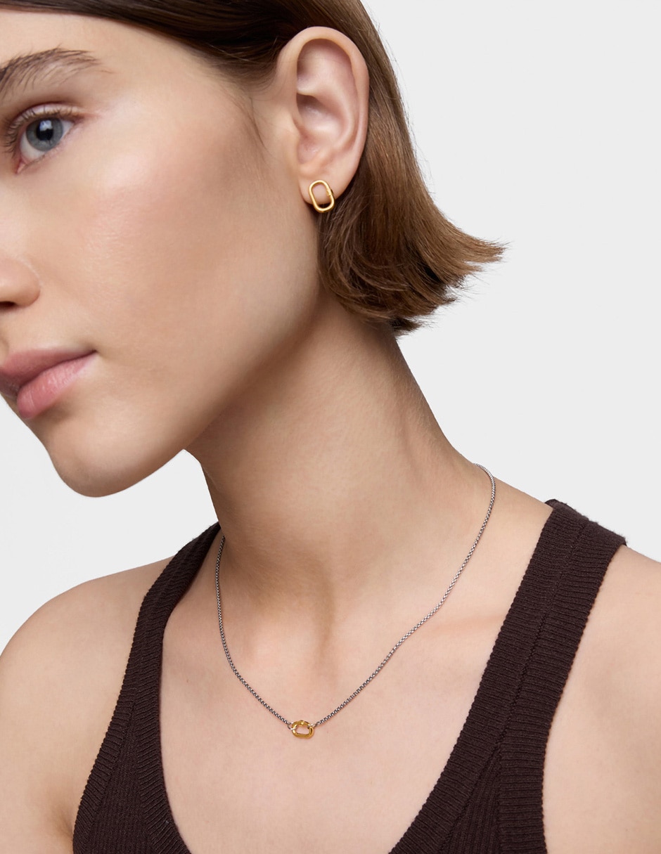 Collar de ovalado Hold de oro 18 K 4