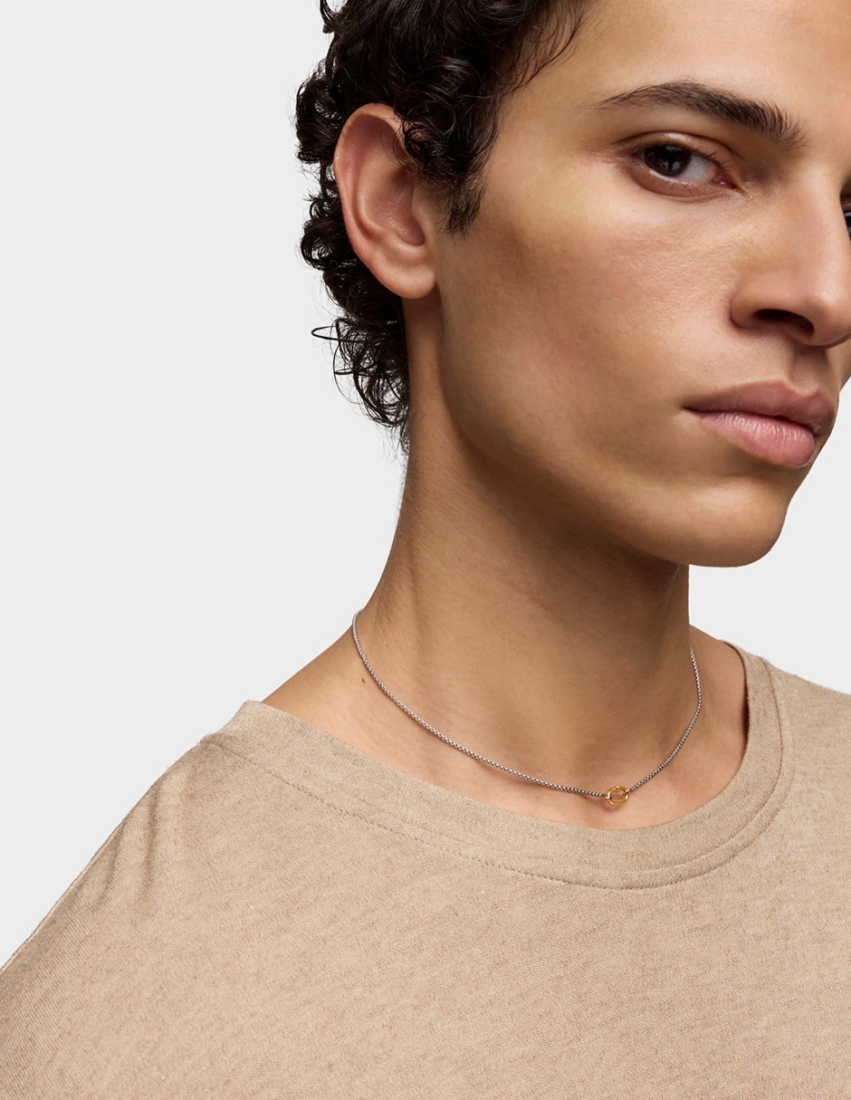 Collar de ovalado Hold de oro 18 K 2