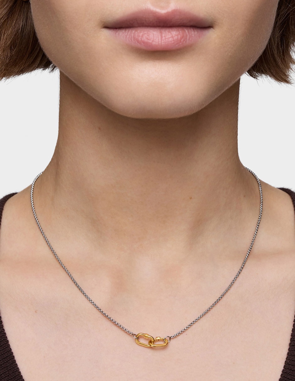 Collar de ovalado Hold de oro 18 K 7