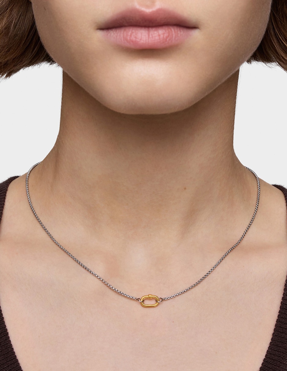 Collar de ovalado Hold de oro 18 K 3