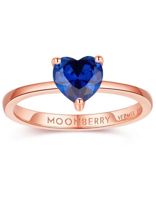 Anillo de corazón de plata vermeil P 925 zirconia cúbica con acabado baño de oro rosa Anillo de corazón de plata vermeil P 925 zirconia cúbica con acabado baño de oro rosa