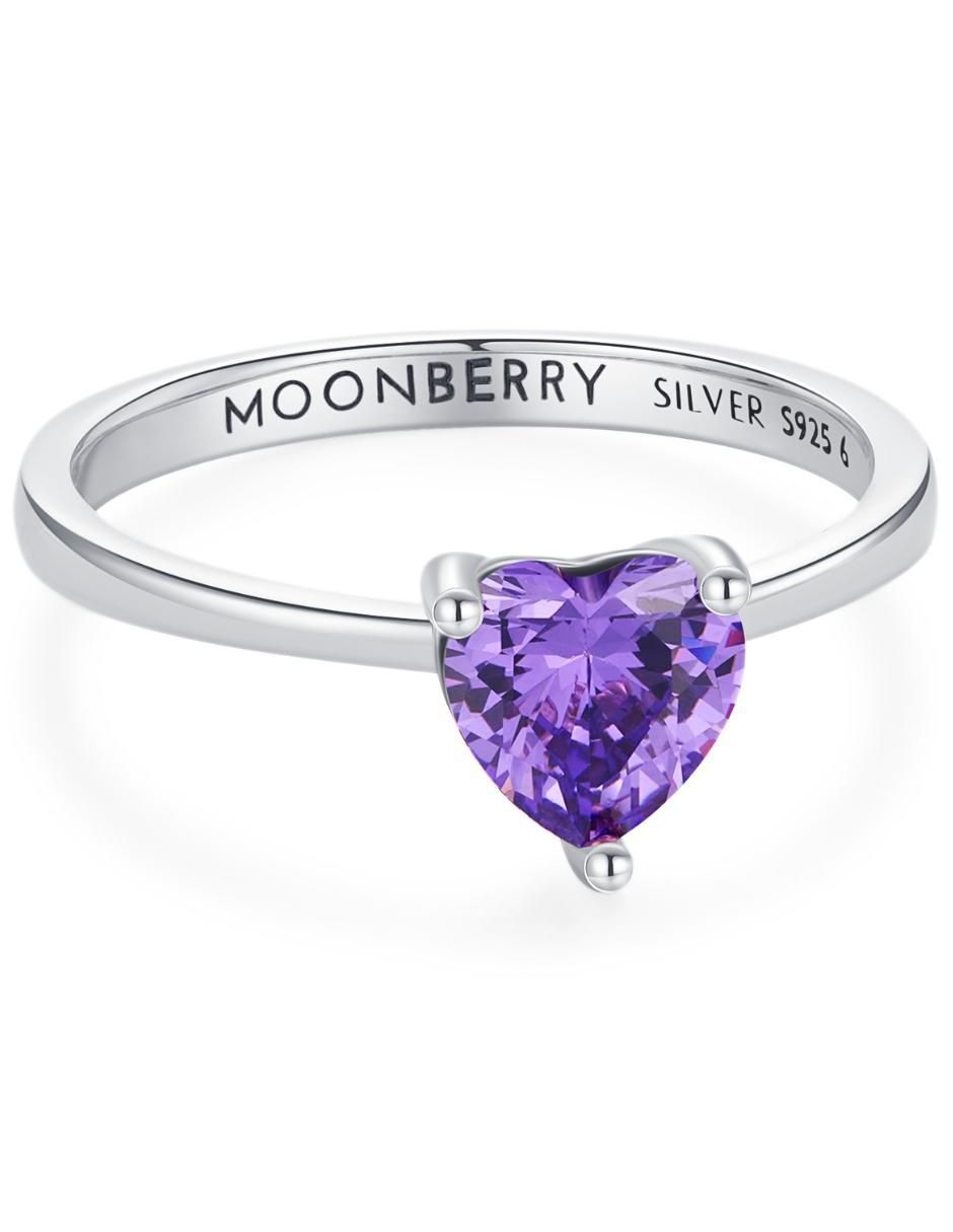Anillo de corazón P 925 de plata zirconia cúbica brillante 8