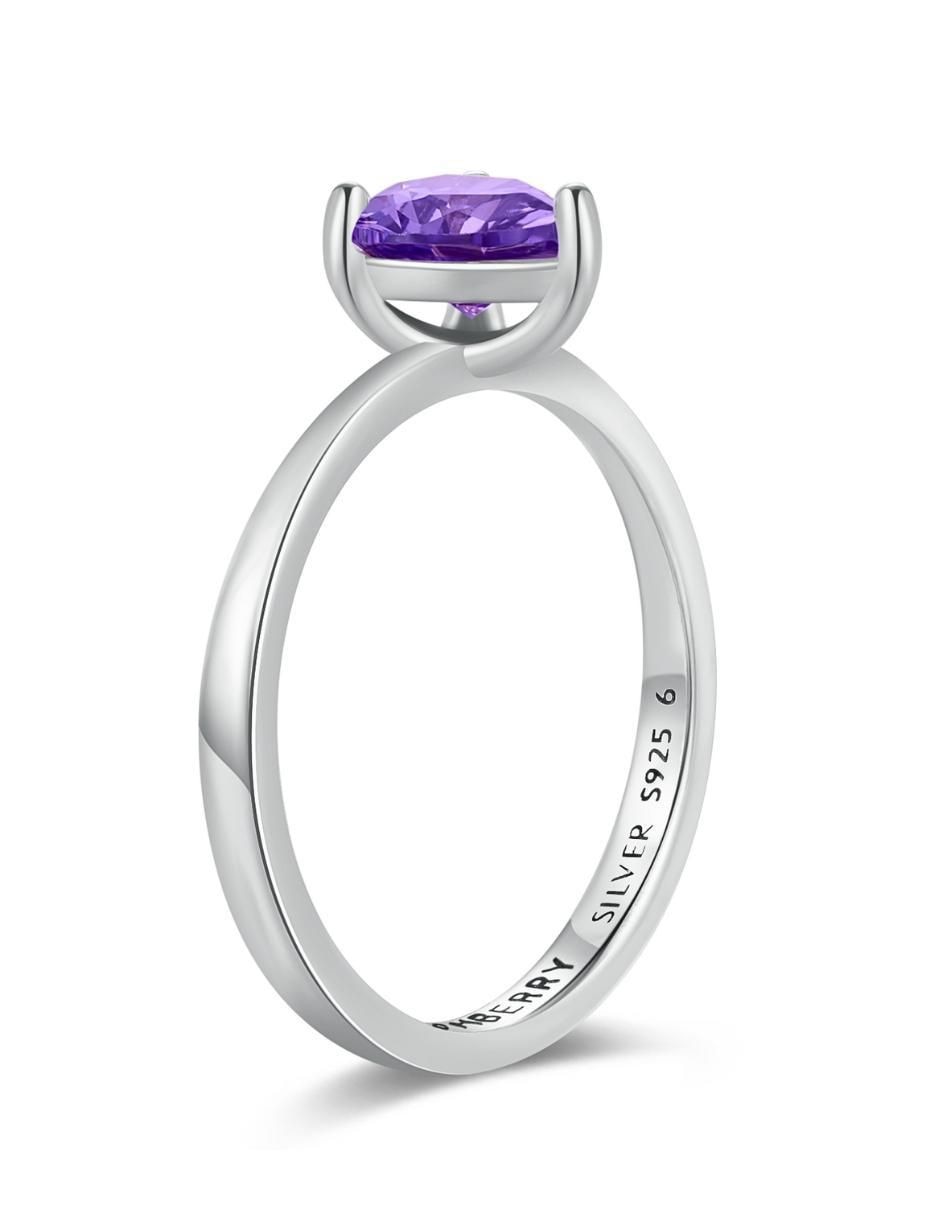 Anillo de corazón P 925 de plata zirconia cúbica brillante