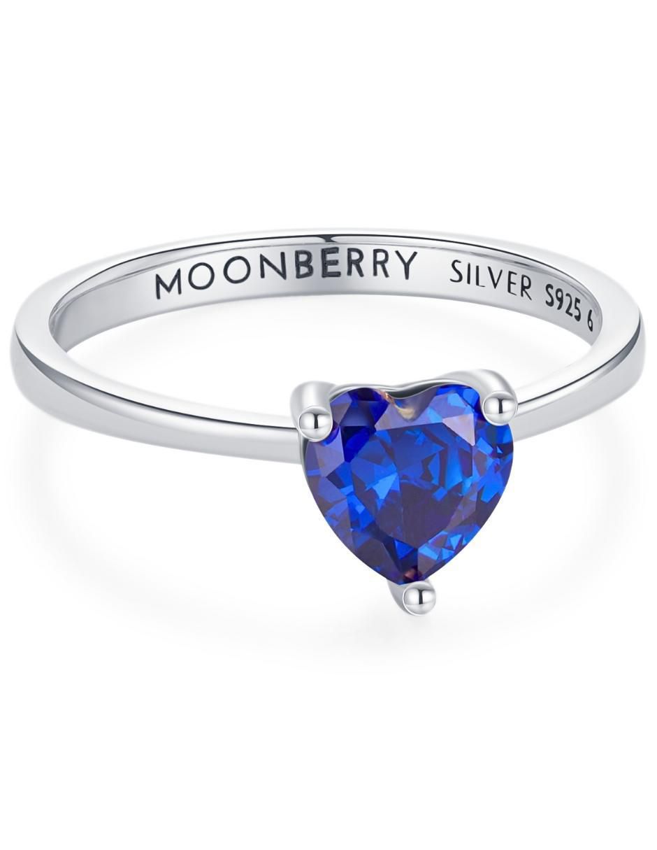 Anillo de corazón P 925 de plata zirconia cúbica brillante 8