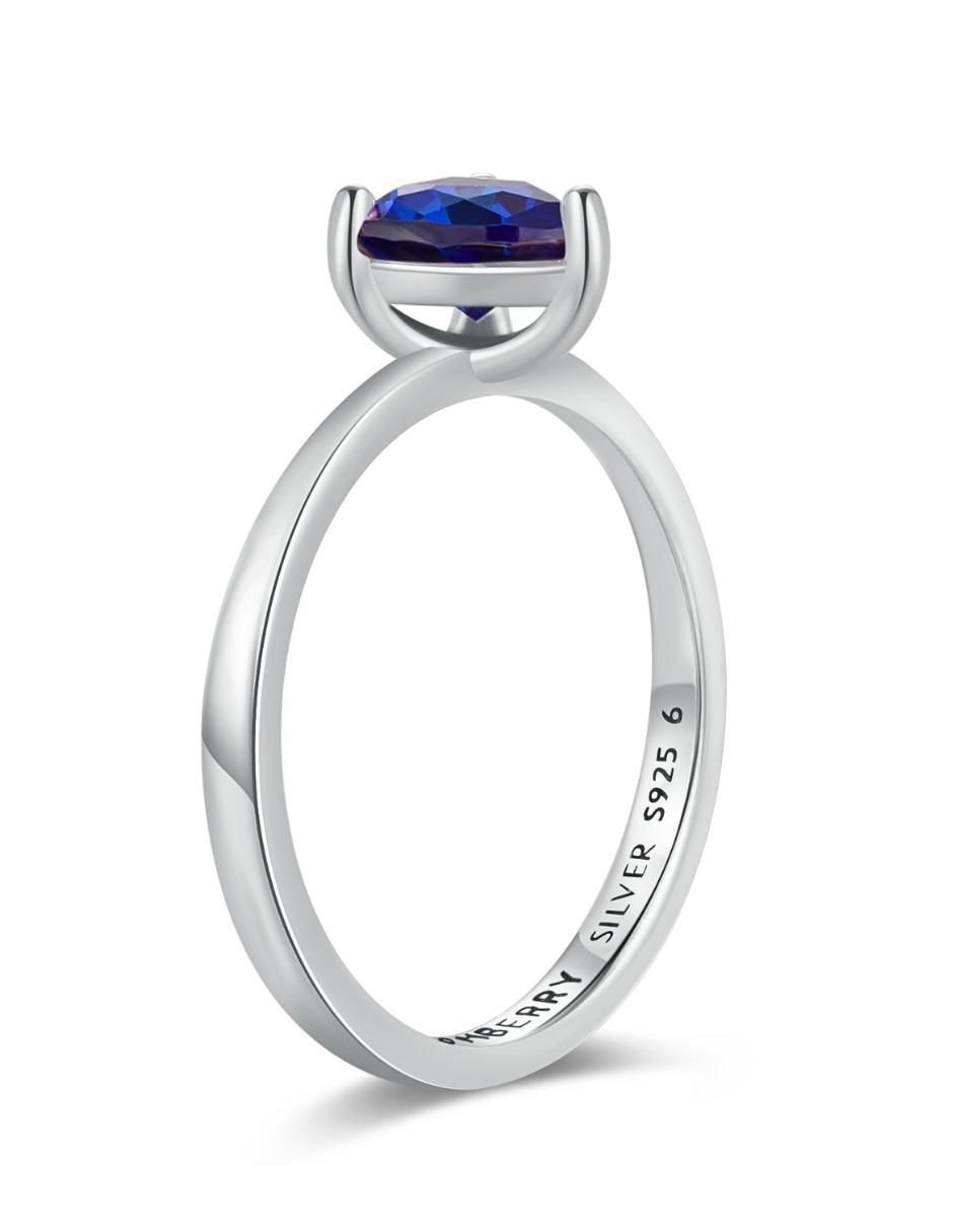 Anillo de corazón P 925 de plata zirconia cúbica brillante