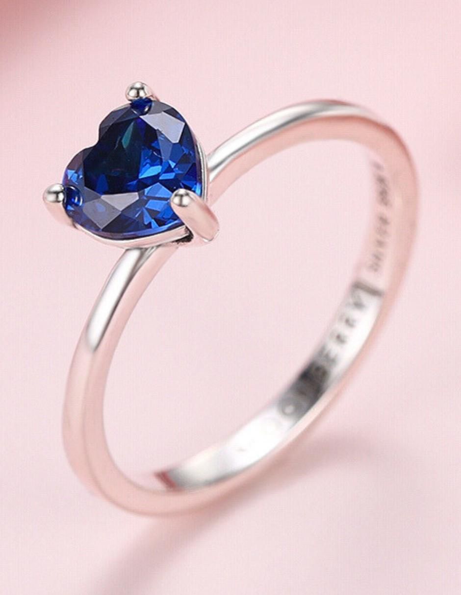 Anillo de corazón P 925 de plata zirconia cúbica brillante 13