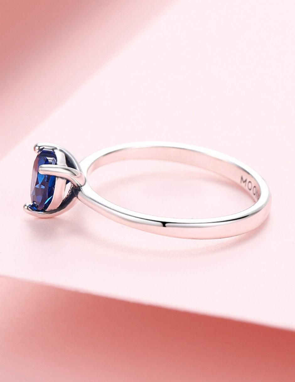 Anillo de corazón P 925 de plata zirconia cúbica brillante 9