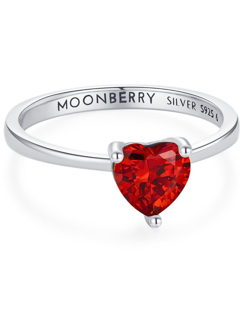 Anillo de corazón P 925 de plata zirconia cúbica brillante 8