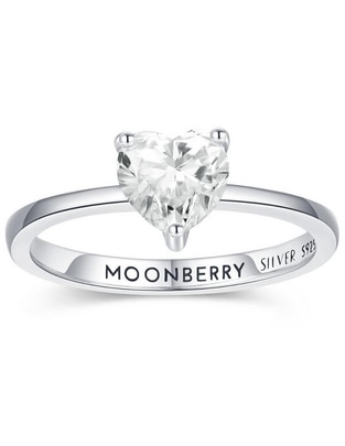 Anillo de corazón P 925 de plata zirconia cúbica brillante Anillo de corazón P 925 de plata zirconia cúbica brillante