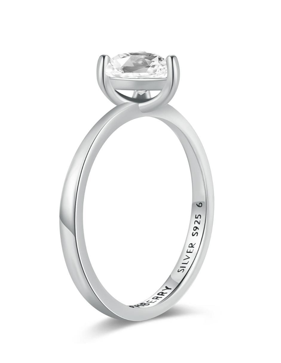 Anillo de corazón P 925 de plata zirconia cúbica brillante