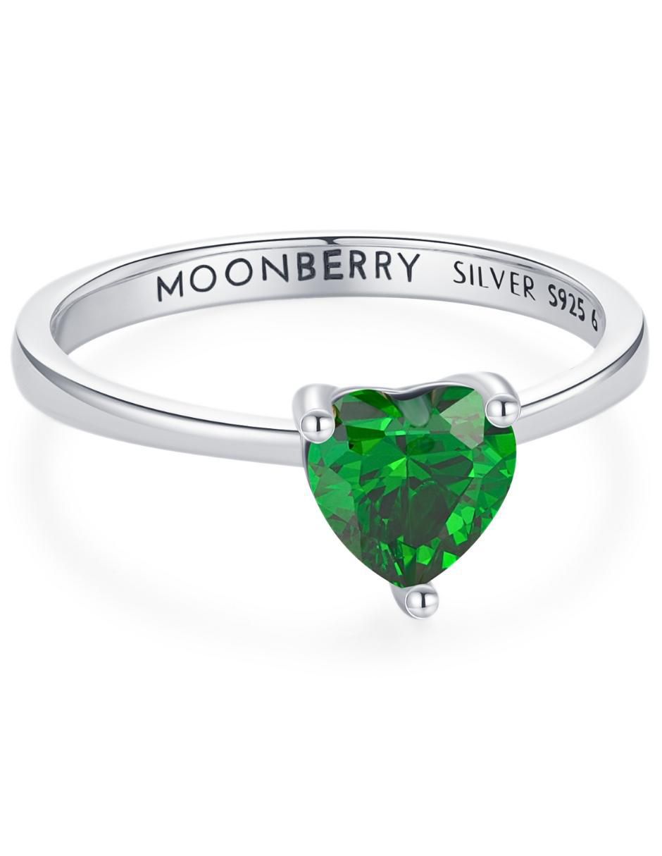 Anillo de corazón P 925 de plata zirconia cúbica brillante 8