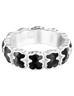 Anillo de oso Icon Color Oso P 925 de plata ónix brillante