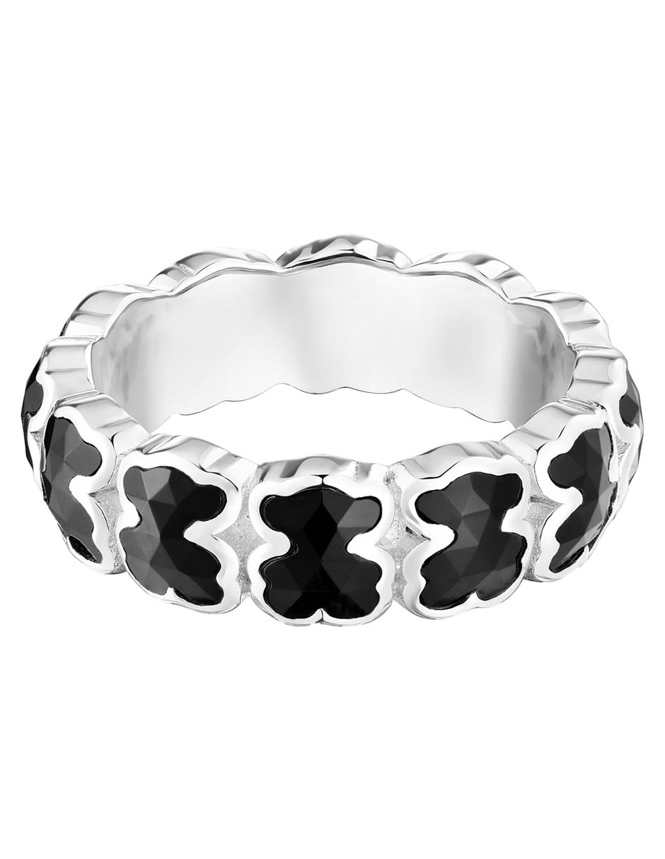 Anillo de oso Icon Color Oso P 925 de plata ónix brillante 4